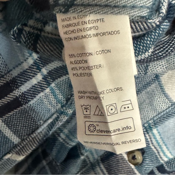 NWT IZOD Blue & White Plaid Temperature Regulating Wicking Flannel Shirt Size XL - Picture 11 of 14